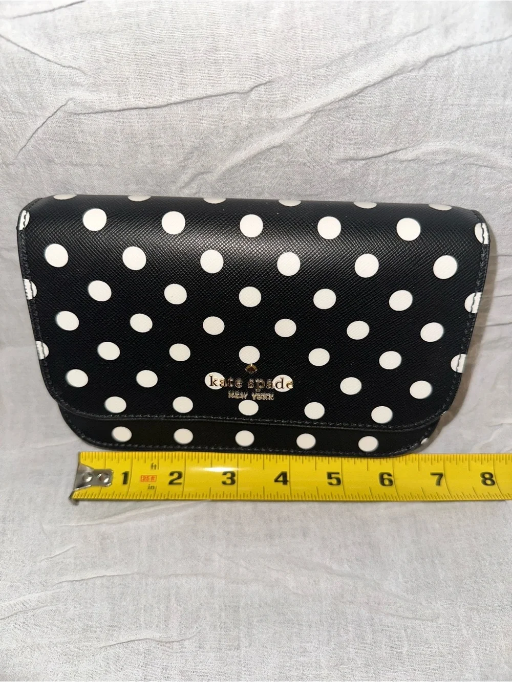 kate spade Black and White Polka Dot Chain Crossbody Bag
